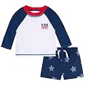 Gerber Baby &amp; Toddler Boys Long Sleeved Rashguard Swim Bathing Suit Set
