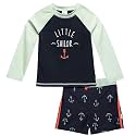 Gerber Baby &amp; Toddler Boys Long Sleeved Rashguard Swim Bathing Suit Set