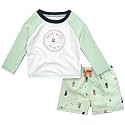 Gerber Baby &amp; Toddler Boys Long Sleeved Rashguard Swim Bathing Suit Set