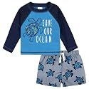 Gerber Baby &amp; Toddler Boys Long Sleeved Rashguard Swim Bathing Suit Set
