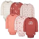 Gerber Baby Bodysuits Long-Sleeve Cotton Onesies 6-Pack