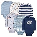 Gerber Baby Bodysuits Long-Sleeve Cotton Onesies 6-Pack