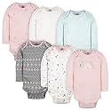 Gerber Baby Bodysuits Long-Sleeve Cotton Onesies 6-Pack