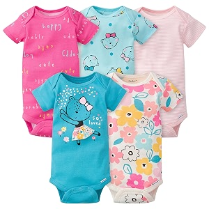 gerber baby bodysuits short sleeve variety 5-pack unisex
