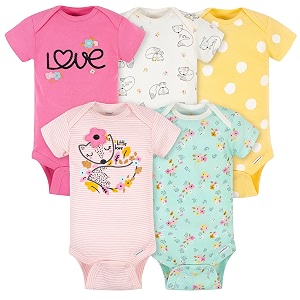 gerber baby bodysuits short sleeve variety 5-pack unisex