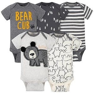 gerber baby bodysuits short sleeve variety 5-pack unisex