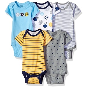 gerber baby bodysuits short sleeve variety 5-pack unisex