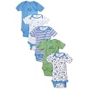 Gerber Baby Bodysuits Short Sleeve Variety 5-Pack Unisex