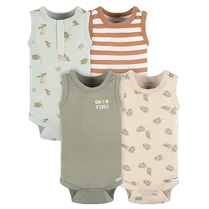 gerber baby bodysuits sleeveless cotton tank multi-pack for boys newborn