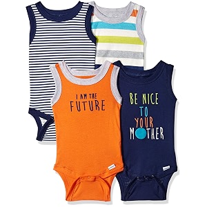 gerber baby bodysuits sleeveless cotton tank multi-pack for boys newborn