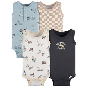 gerber baby bodysuits sleeveless cotton tank multi-pack for boys newborn