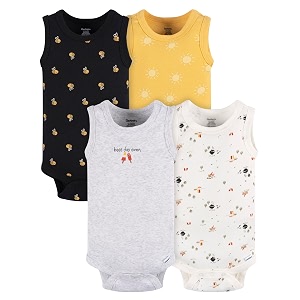 gerber baby bodysuits sleeveless cotton tank multi-pack for boys newborn