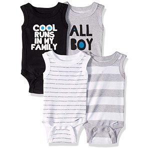 gerber baby bodysuits sleeveless cotton tank multi-pack for boys newborn