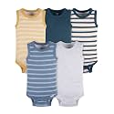 Gerber Baby Bodysuits Sleeveless Cotton Tank Multi-Pack for Boys Newborn