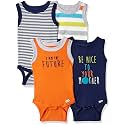 Gerber Baby Bodysuits Sleeveless Cotton Tank Multi-Pack for Boys Newborn
