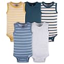 Gerber Baby Bodysuits Sleeveless Cotton Tank Multi-Pack for Boys Newborn