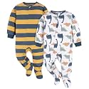 Gerber Baby Boys 2-Pack Flame Resistant Fleece Footed Pajamas