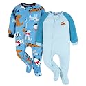 Gerber Baby Boys 2-Pack Flame Resistant Fleece Footed Pajamas