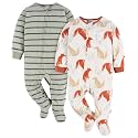 Gerber Baby Boys 2-Pack Flame Resistant Fleece Footed Pajamas