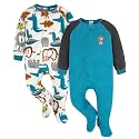Gerber Baby Boys 2-Pack Flame Resistant Fleece Footed Pajamas