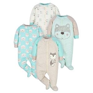 gerber baby boys 4 pack sleep 39n play footie
