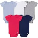 Gerber Baby Boys &amp; Girls 5-Pack Solid Onesies Bodysuits
