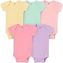Gerber Baby Boys &amp; Girls 5-Pack Solid Onesies Bodysuits