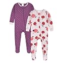 Gerber Baby Girls 2-Pack Footed Pajamas