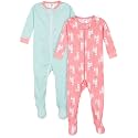 Gerber Baby Girls 2-Pack Footed Pajamas
