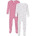 Gerber Baby Girls 2-Pack Footed Pajamas