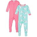 Gerber Baby Girls 2-Pack Footed Pajamas