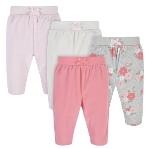 gerber baby girls39 4-pack microfleece pants