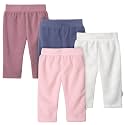 Gerber Baby Girls' 4-Pack Microfleece Pants