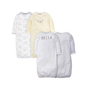 gerber baby girls sleeper gown 4-pack cotton nightgown set