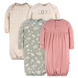gerber baby girls sleeper gown 4-pack cotton nightgown set