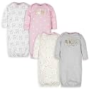 Gerber Baby Girls Sleeper Gown 4-Pack Cotton Nightgown Set