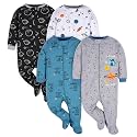 Gerber Boys' Sleep 4 Pack Play Footie