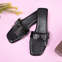Gerief Women Flats Sandal (Black , 9)