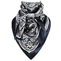 GERINLY 35 Inch Wild Rag Cowboy Scarves for Men, Large Rancher Neckerchief Silk Feel, Oversize Western Bandana Paisley