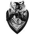GERINLY 35 Inch Wild Rag Cowboy Scarves for Men, Large Rancher Neckerchief Silk Feel, Oversize Western Bandana Paisley