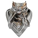 GERINLY 35 Inch Wild Rag Cowboy Scarves for Men, Large Rancher Neckerchief Silk Feel, Oversize Western Bandana Paisley