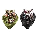 GERINLY Mens Wild Rag 2 Pack, Western Scarves Cowboy, Silk Feel Paisley Bandana Square 35 Inch