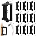 Gerrii 10 Pack Low Voltage Mounting Bracket, Screw on Single Gang, Black