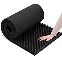 Gerrii 72" X 24" X 1" Egg Foam Pad, 30d High-Density Couch Cushion, Black