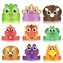 Gersoniel 24 Pcs Dinosaur Birthday Party Hats, Favors, Headbands, and Paper Crowns for Kids - Dinosaur Theme Decoration