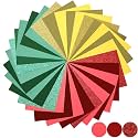 Gersoniel 36 Pcs Glitter Cardstock Paper A4, 8.3 x 11.7, Red Green Gold