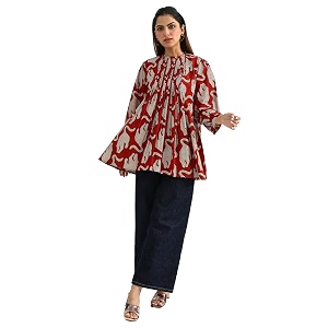 Gerua By Libas Printed Cotton Blend Straight