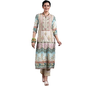Gerua by Libas Printed Crepe Straight Kurta