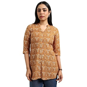 Gerua By Libas Printed Viscose Straight Kurti