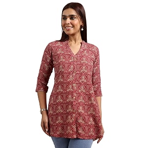 Gerua By Libas Printed Viscose Straight Kurti